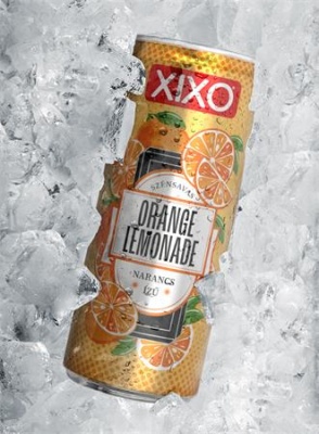 Üdítőital, szénsavas, 250 ml, XIXO "Orange Lemonade", narancs