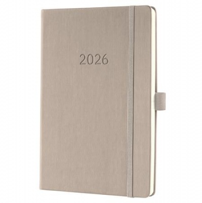 Naptár, A5, heti, 2026, kemény borító, SIGEL "Conceptum", taupe